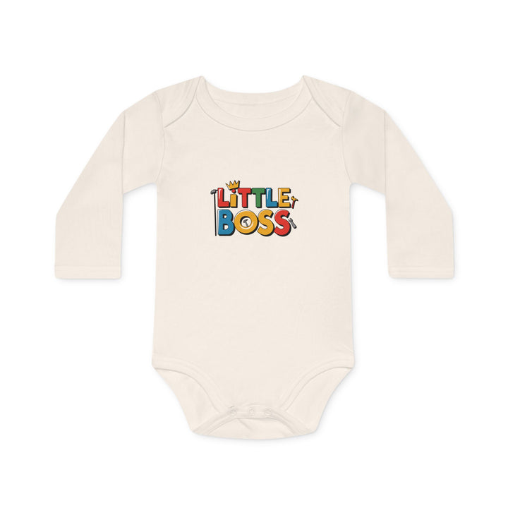 "Little boss" Baby Long-Sleeve Organic Bodysuit