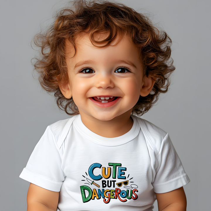 "Cute but dangerous" Baby Short Sleeve T-Shirt