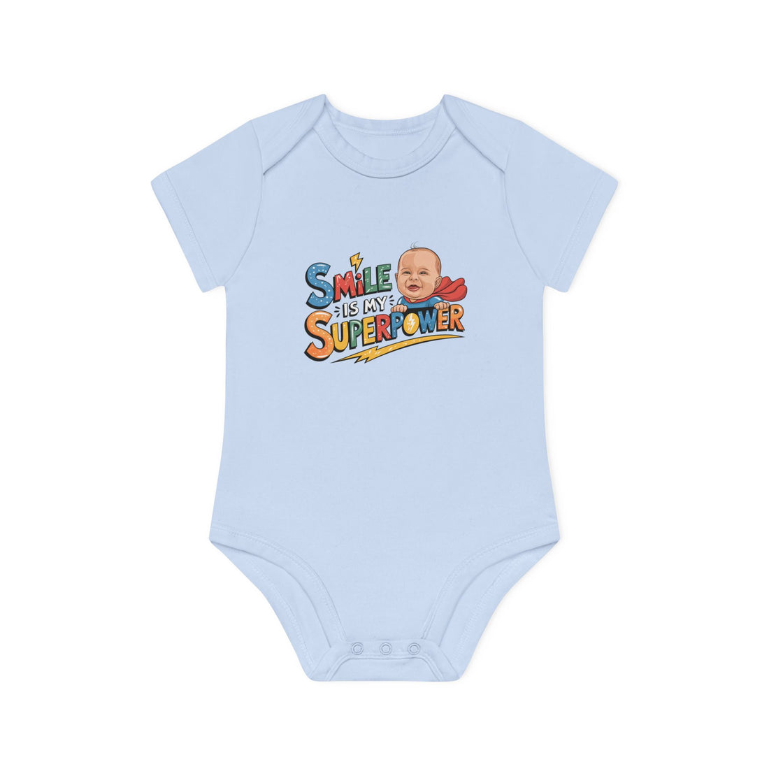 "Smile is my superpower" Baby Organic Short Sleeve Bodysuit