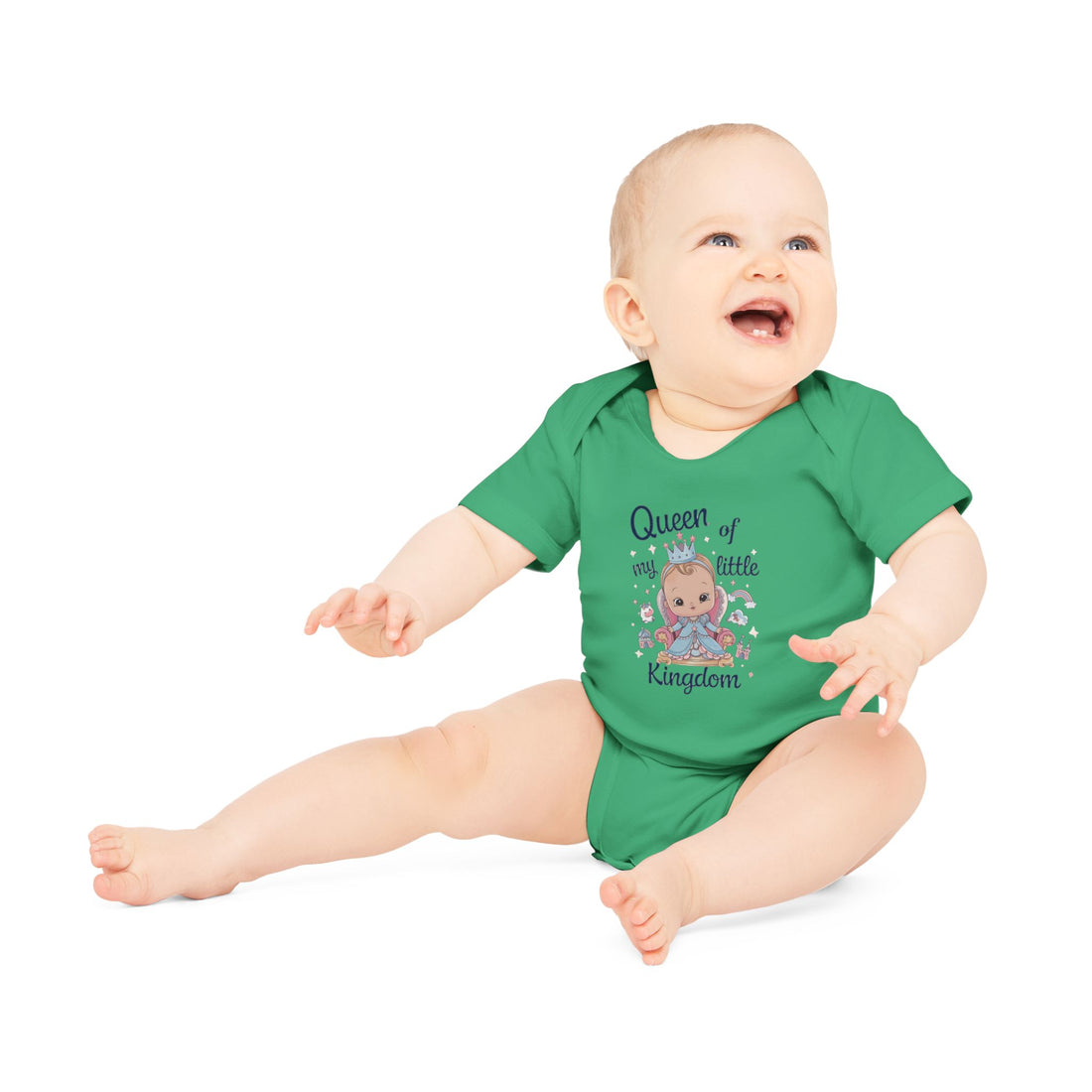 "Queen of my little kingdom" Baby Organic Short Sleeve Bodysuit