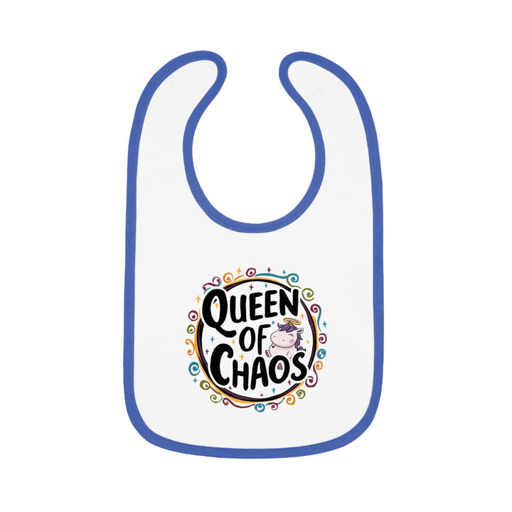 "Queen of chaos" Baby Contrast Trim Jersey Bib