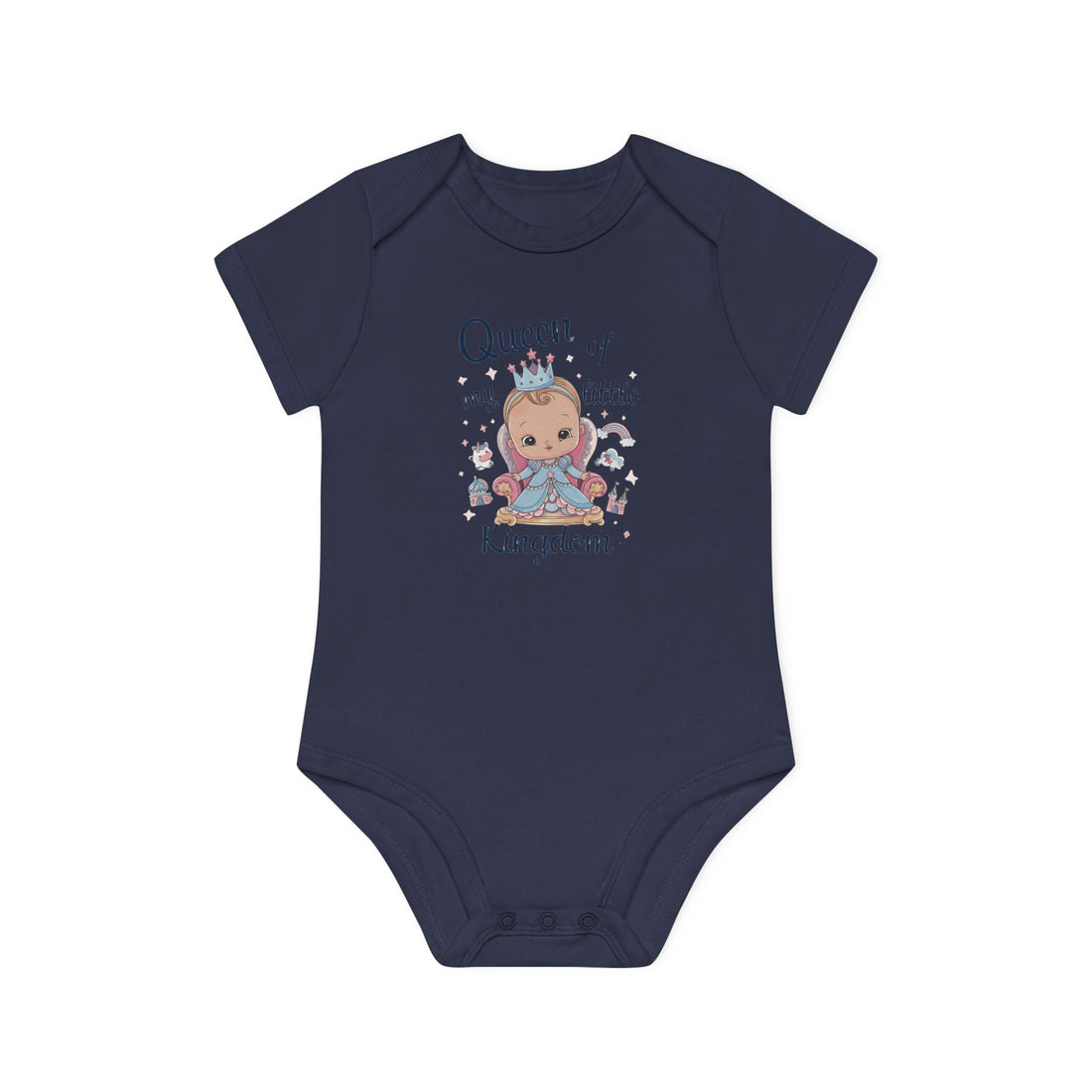 "Queen of my little kingdom" Baby Organic Short Sleeve Bodysuit