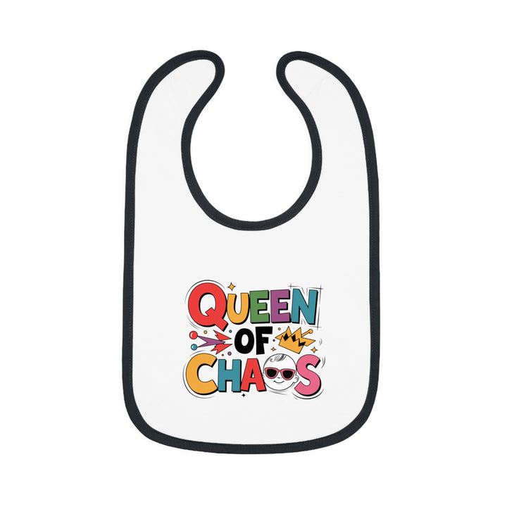 "Queen of chaos" Baby Contrast Trim Jersey Bib