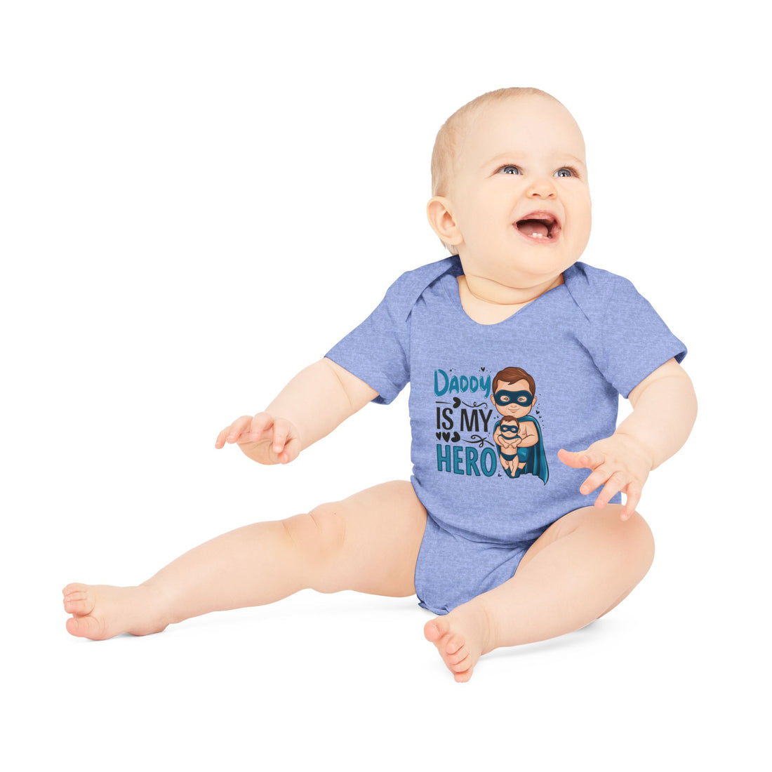 "Daddy is my hero" Baby Organic Short Sleeve Bodysuit