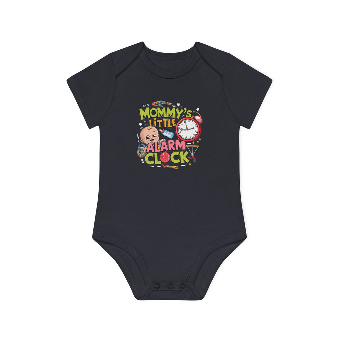 "Mommy's little alarm clock" Baby Organic Short Sleeve Bodysuit