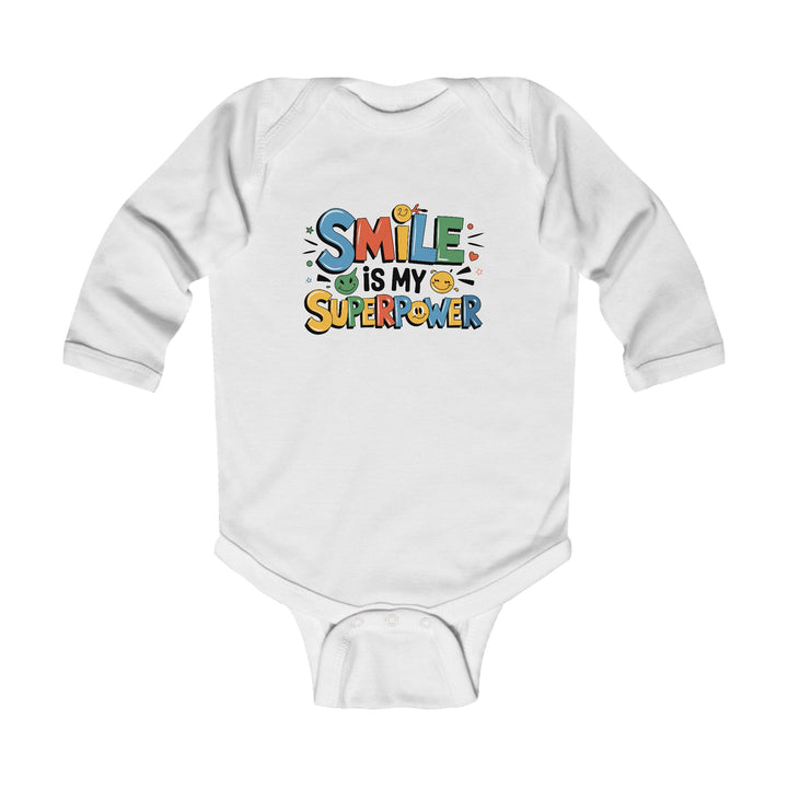 "Smile is my superpower" Infant Long Sleeve Bodysuit