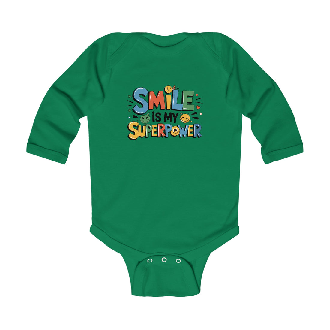 "Smile is my superpower" Infant Long Sleeve Bodysuit