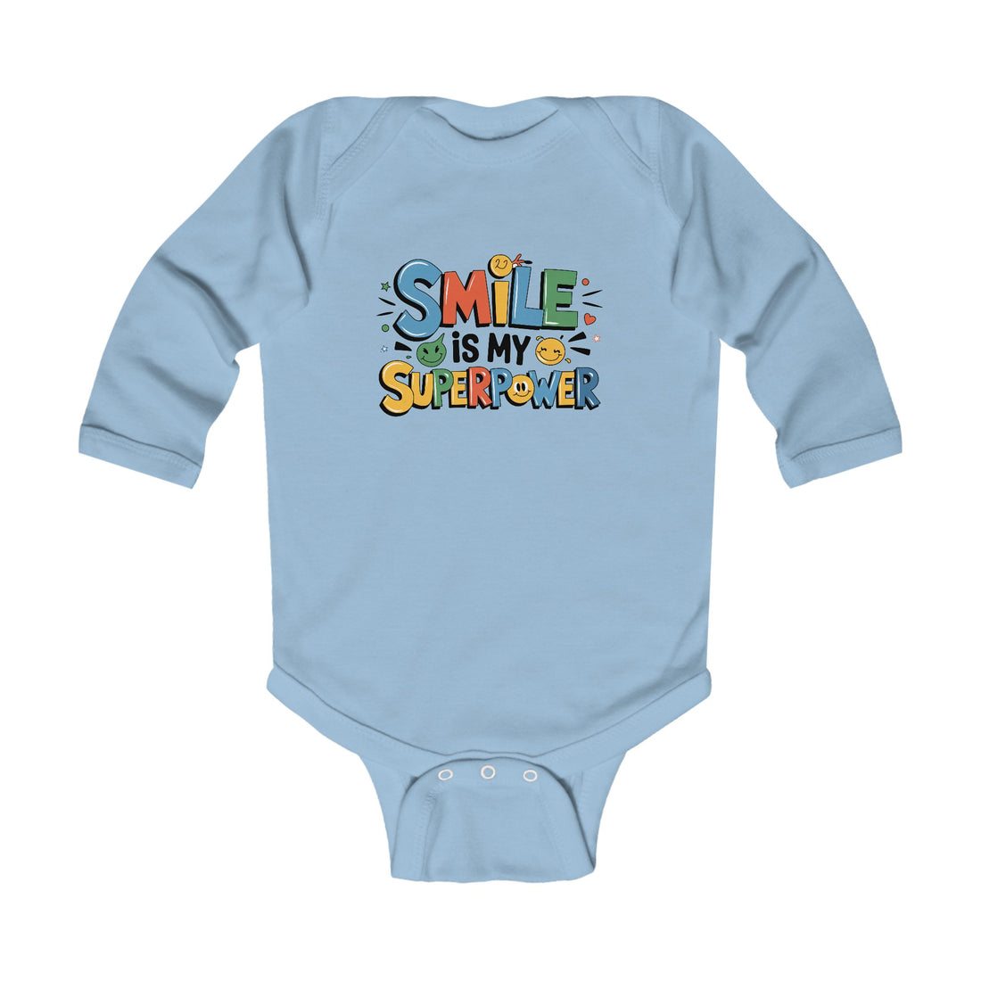 "Smile is my superpower" Infant Long Sleeve Bodysuit