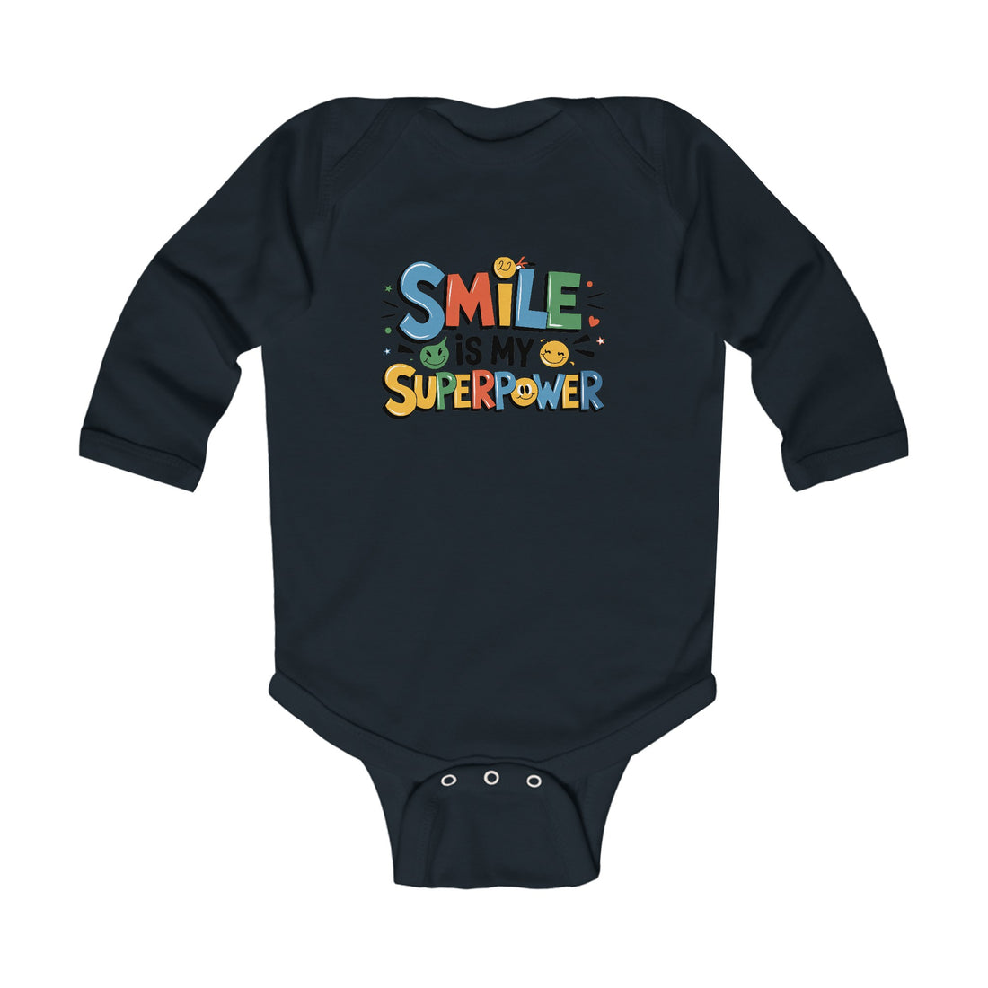 "Smile is my superpower" Infant Long Sleeve Bodysuit