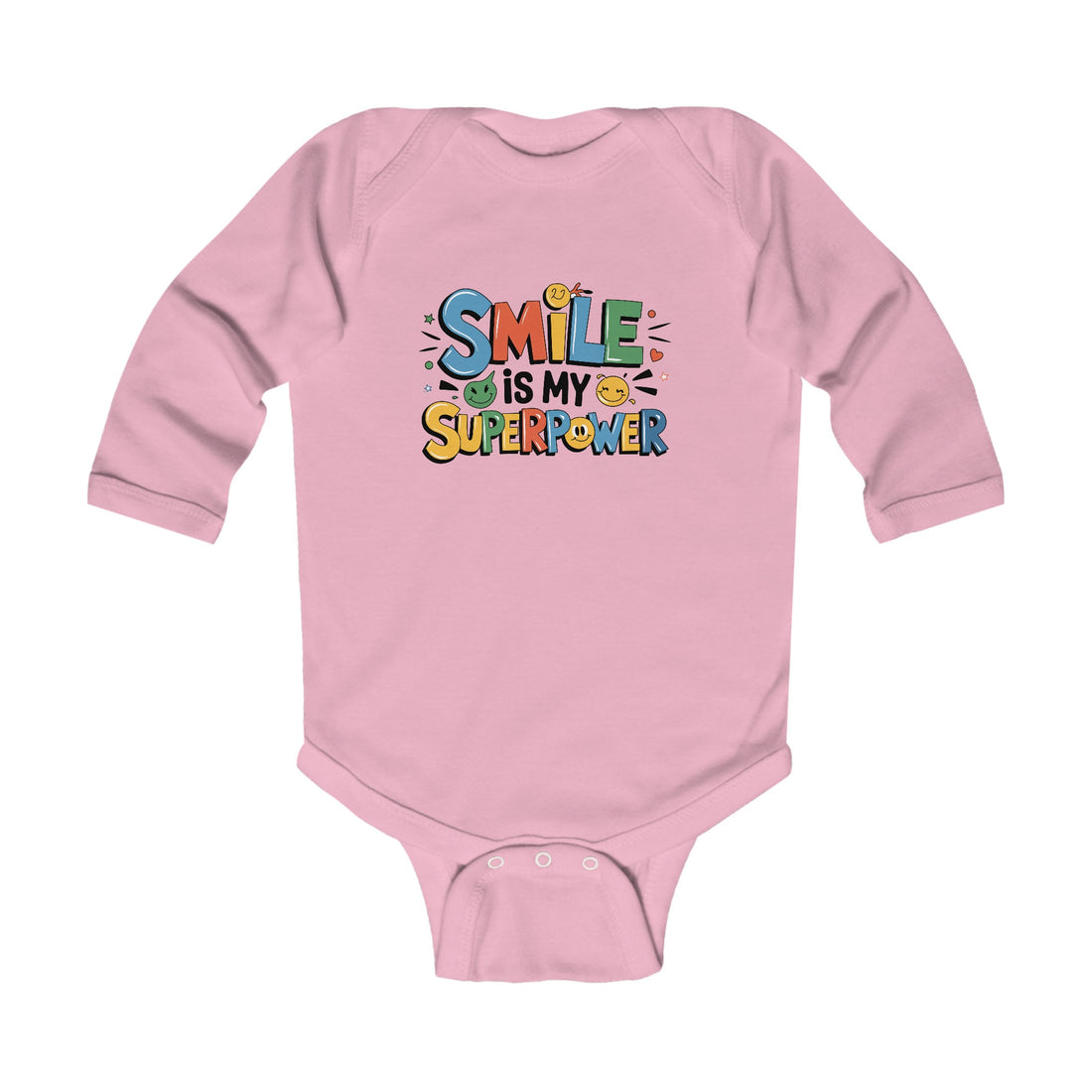 "Smile is my superpower" Infant Long Sleeve Bodysuit