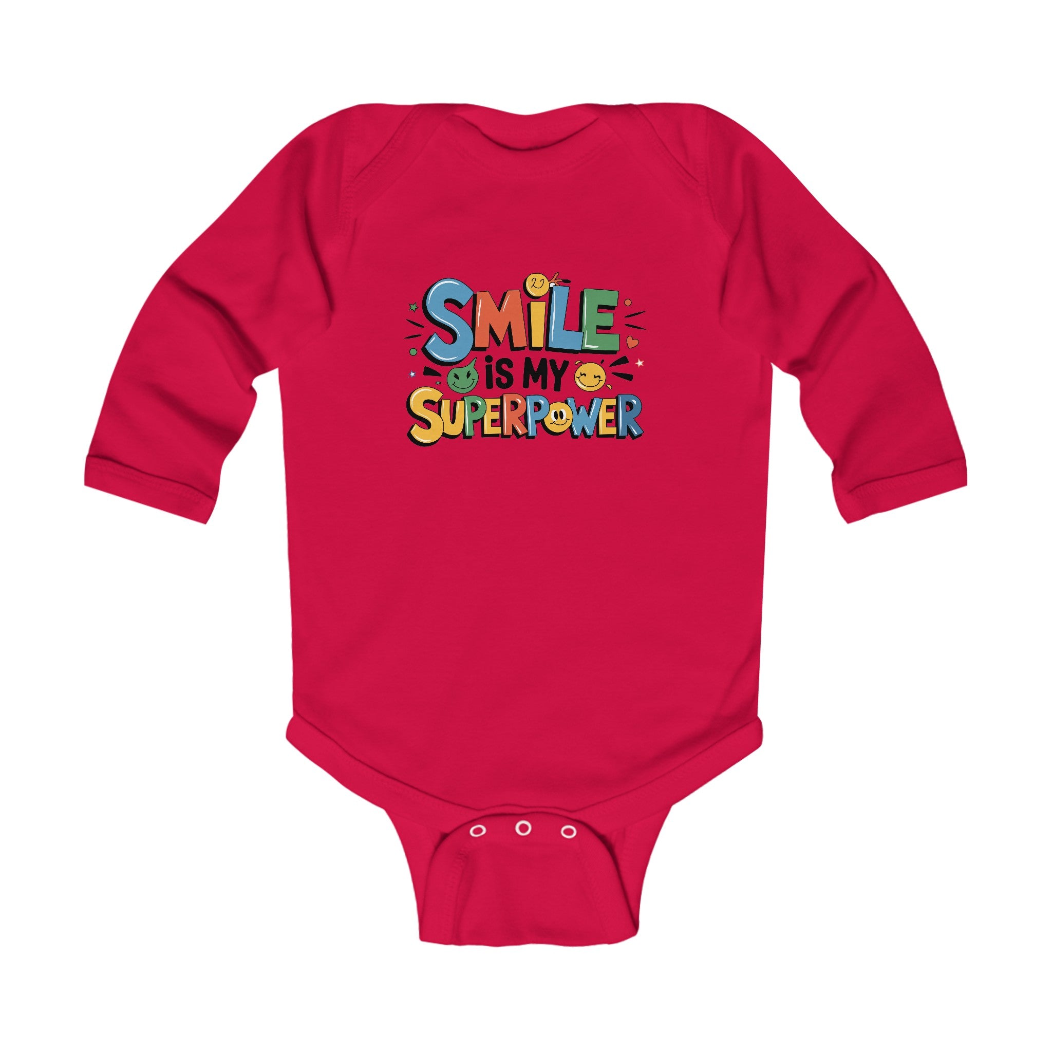"Smile is my superpower" Infant Long Sleeve Bodysuit