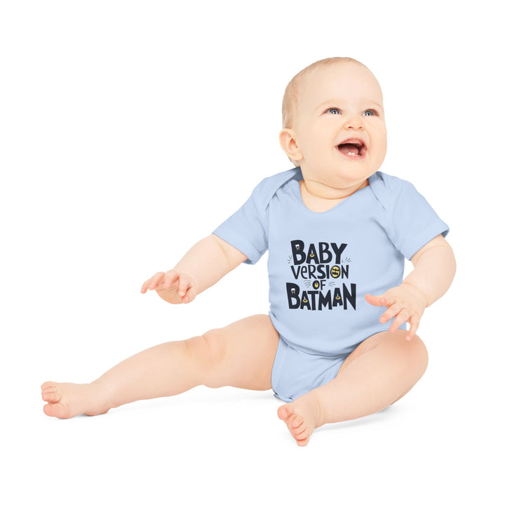 "Baby version of batman" Baby Organic Short Sleeve Bodysuit