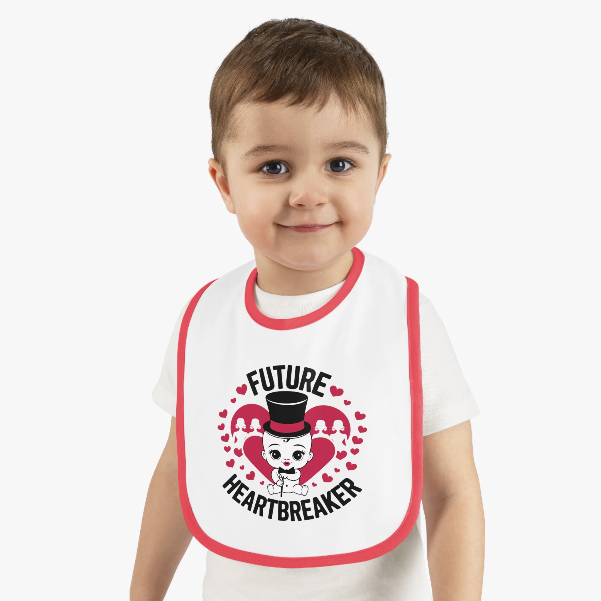 "Future heartbreaker" Baby Contrast Trim Jersey Bib