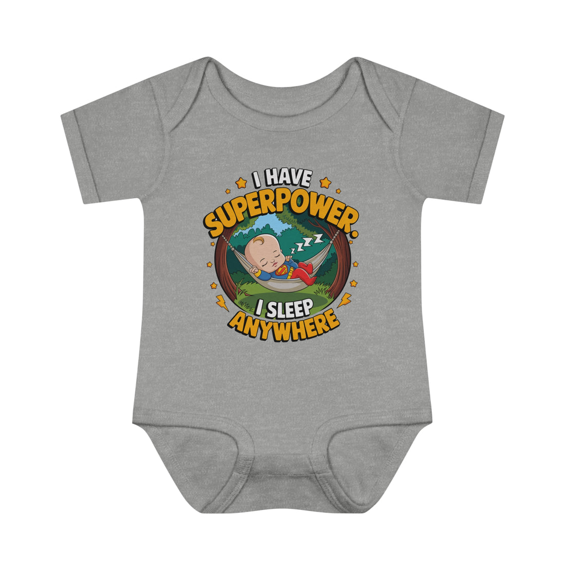 "I have a superpower I sleep anywhere" Infant Baby Rib Bodysuit