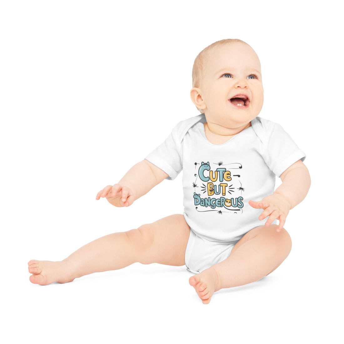 "Cute but dangerous" Baby Organic Short Sleeve Bodysuit