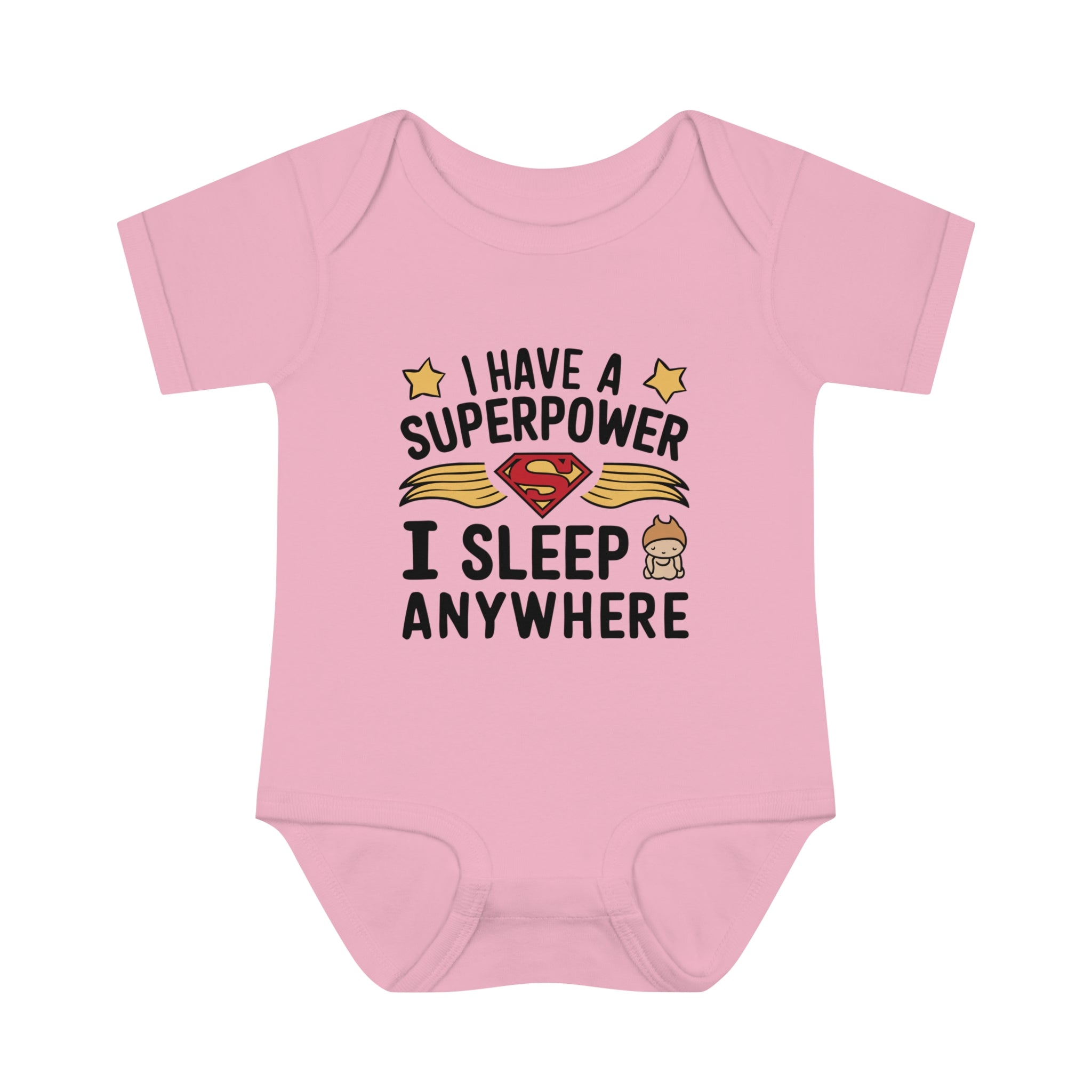 "I have a superpower I sleep anywhere" Infant Baby Rib Bodysuit