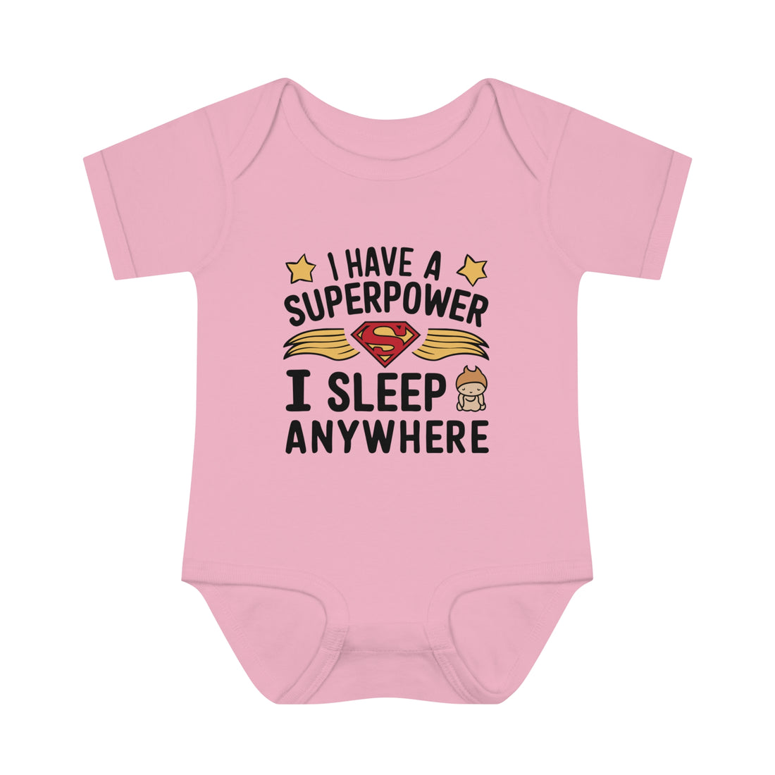 "I have a superpower I sleep anywhere" Infant Baby Rib Bodysuit