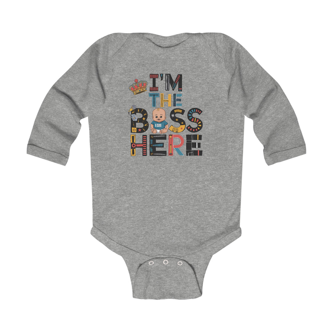 "I'm the boss here" Infant Long Sleeve Bodysuit