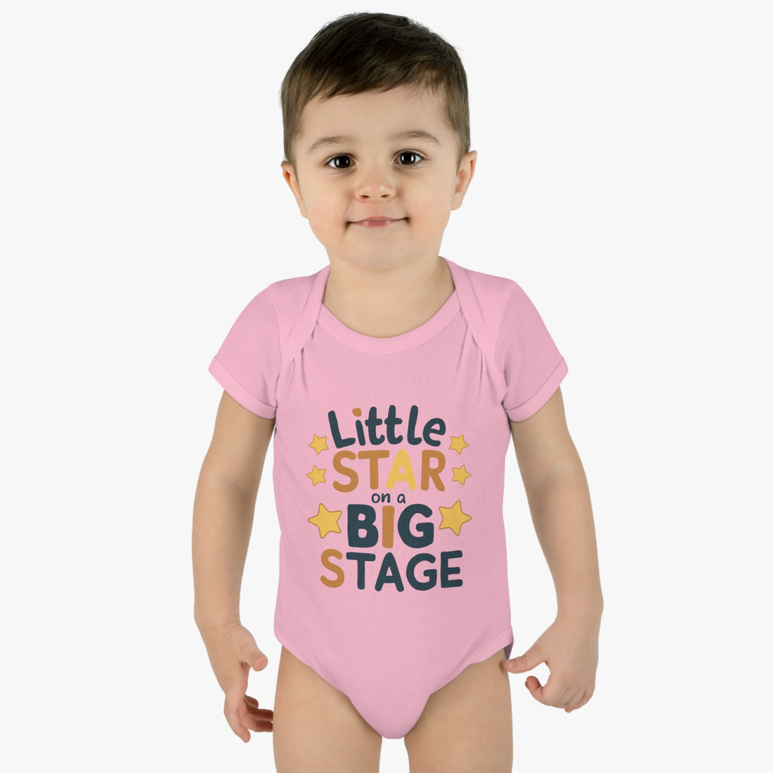 "Little star on a big stage" Infant Baby Rib Bodysuit