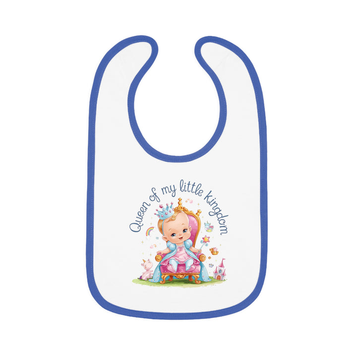 "Queen of my little kingdom" Baby Contrast Trim Jersey Bib