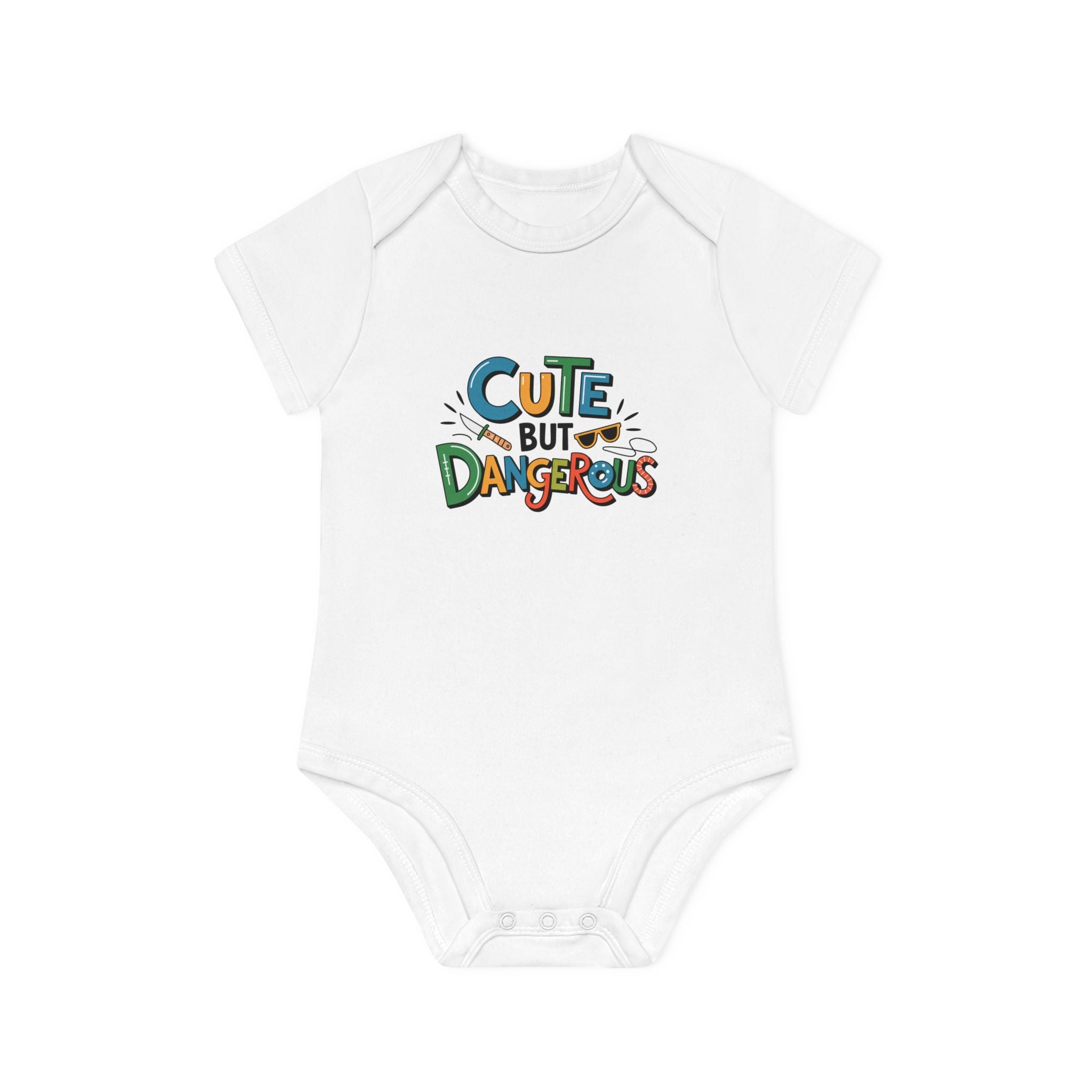 "Cute but dangerous" Baby Organic Short Sleeve Bodysuit