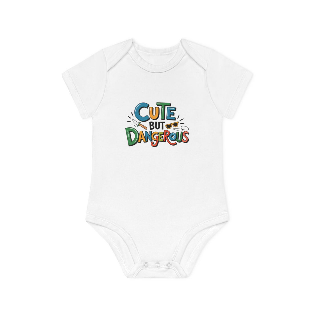 "Cute but dangerous" Baby Organic Short Sleeve Bodysuit