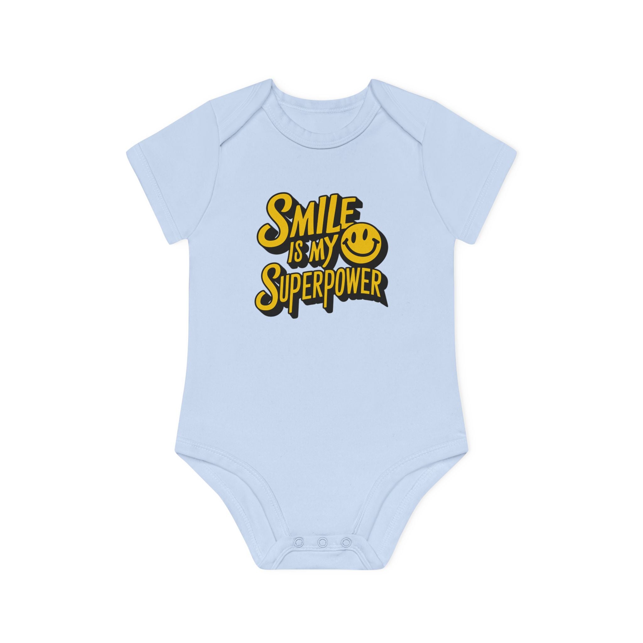 "Smile is my superpower" Baby Organic Short Sleeve Bodysuit