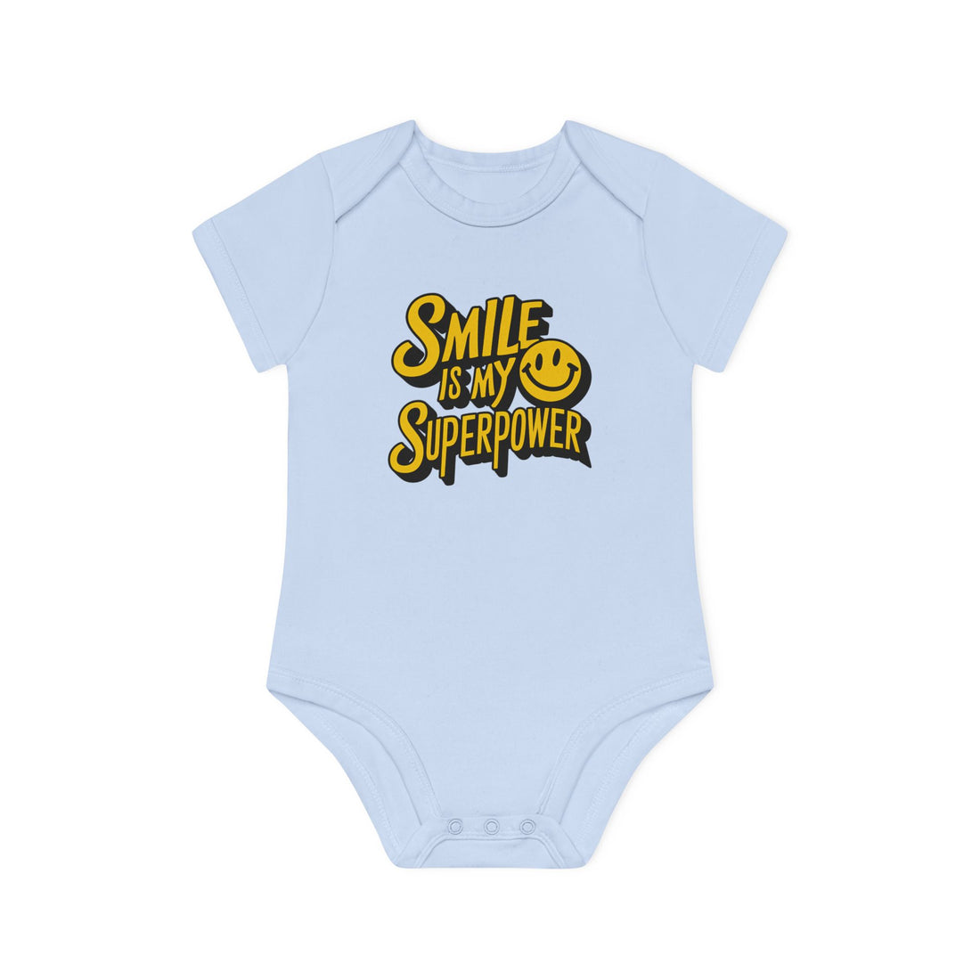 "Smile is my superpower" Baby Organic Short Sleeve Bodysuit