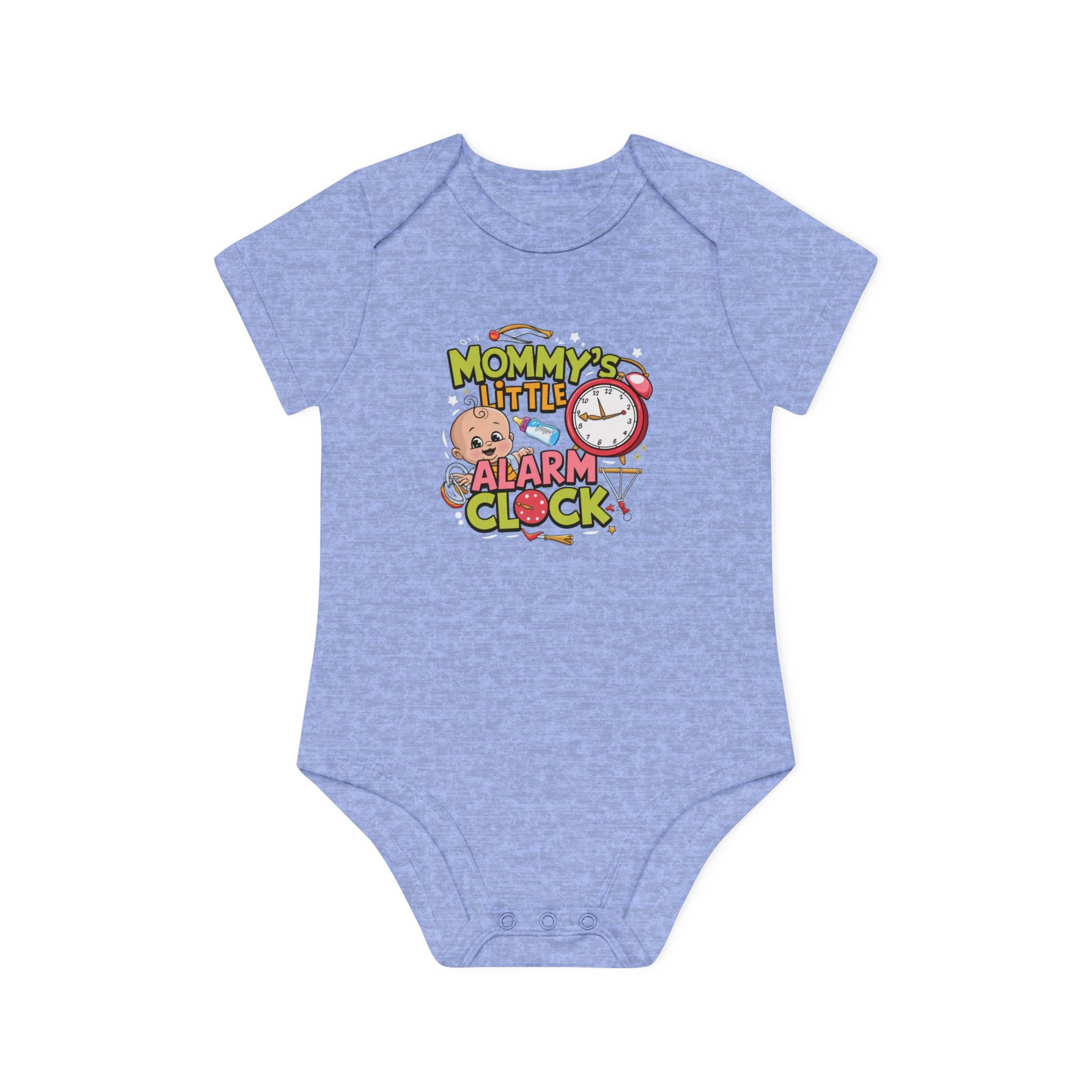 "Mommy's little alarm clock" Baby Organic Short Sleeve Bodysuit