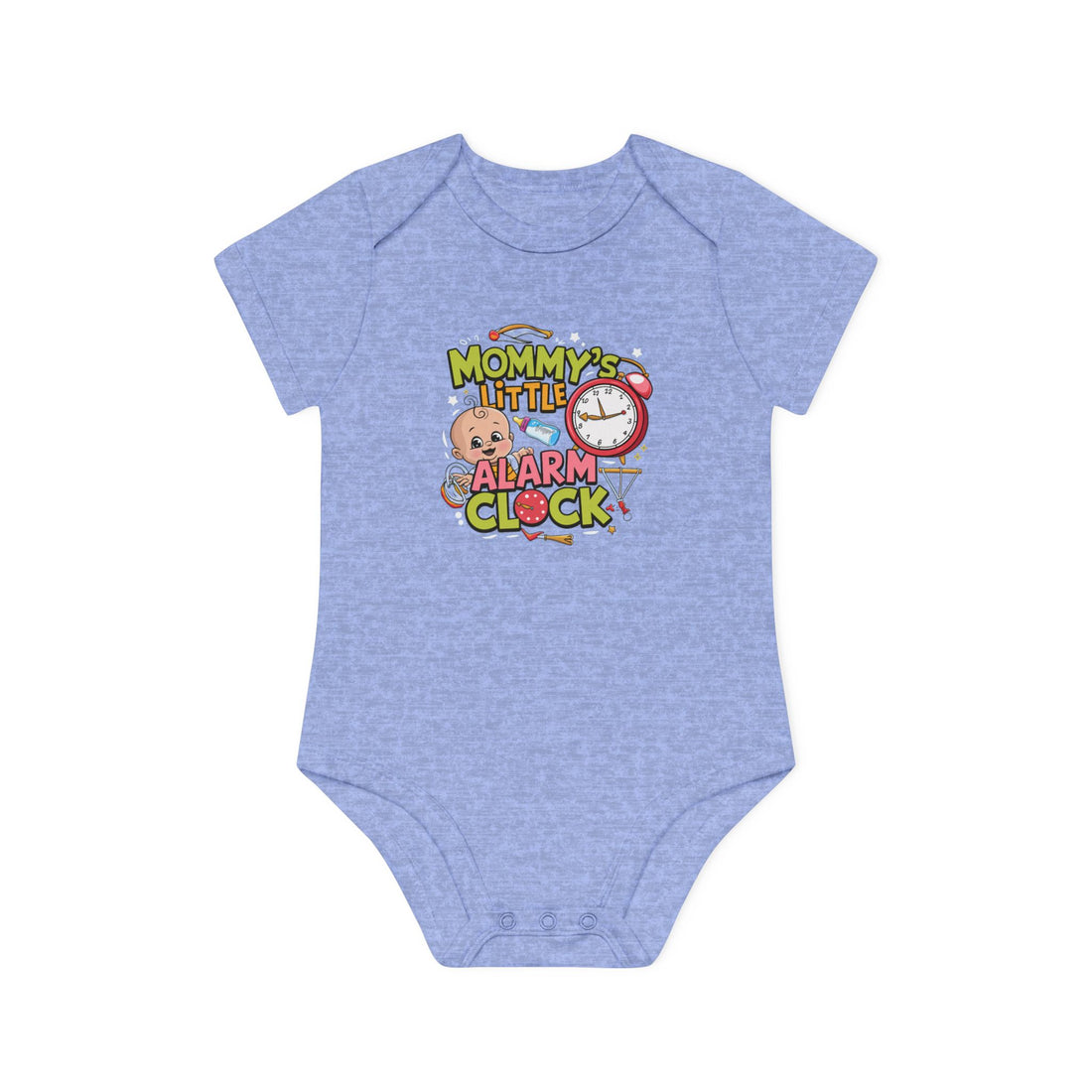 "Mommy's little alarm clock" Baby Organic Short Sleeve Bodysuit