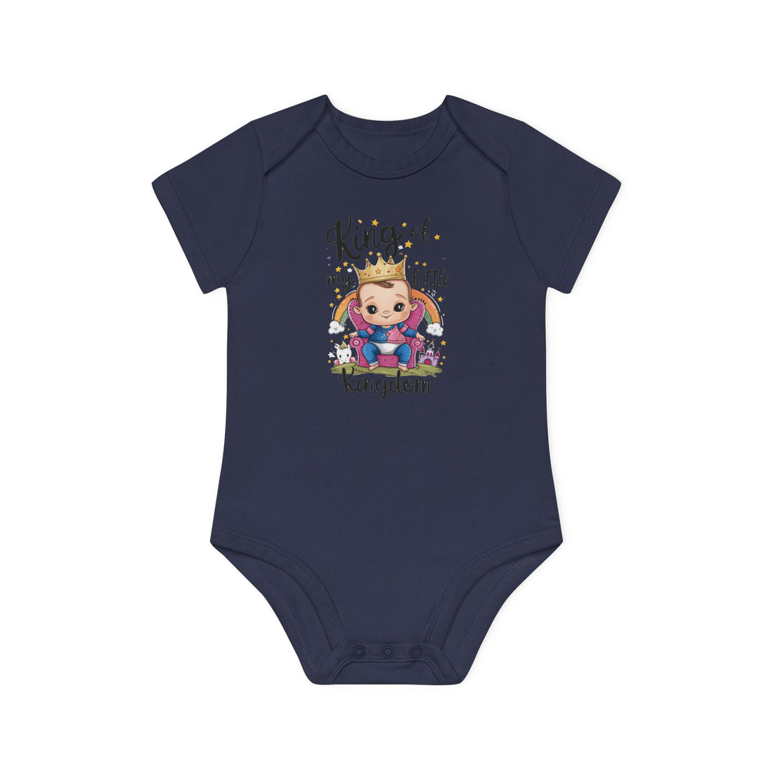 "King of my little kingdom" Baby Organic Short Sleeve Bodysuit