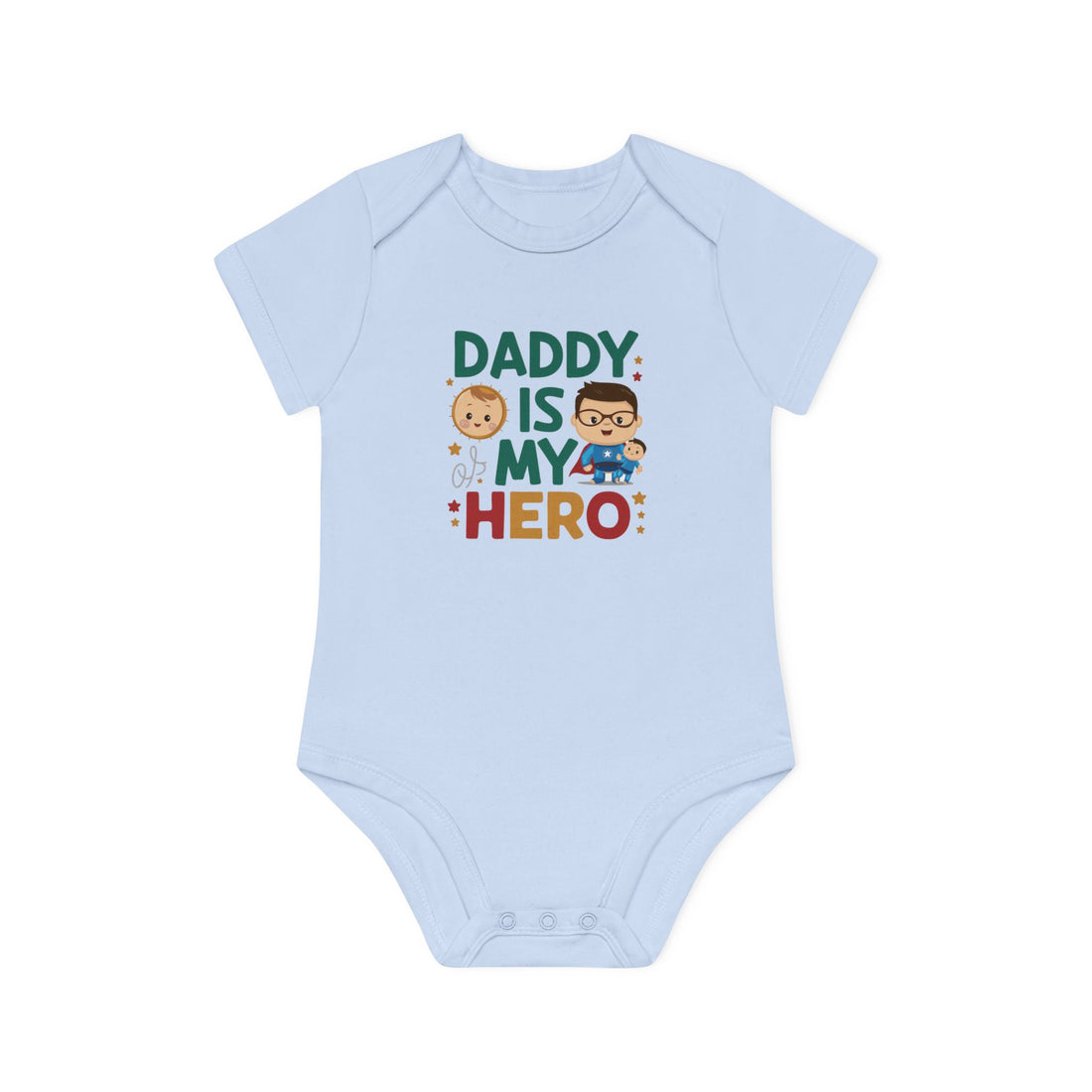 "Daddy is my hero" Baby Organic Short Sleeve Bodysuit