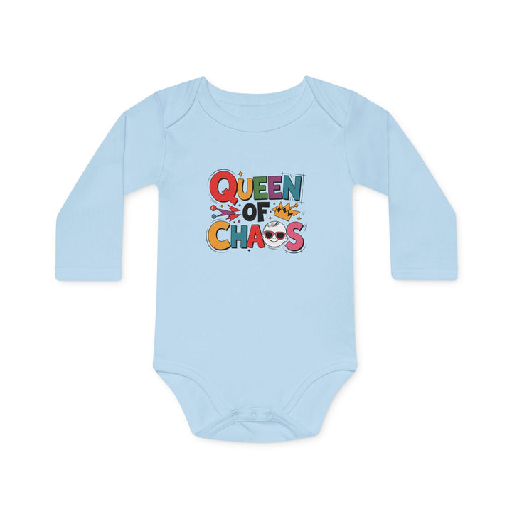 "Queen of chaos" Baby Long-Sleeve Organic Bodysuit