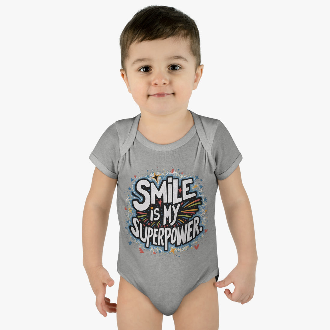 "Smile is my superpower" Infant Baby Rib Bodysuit