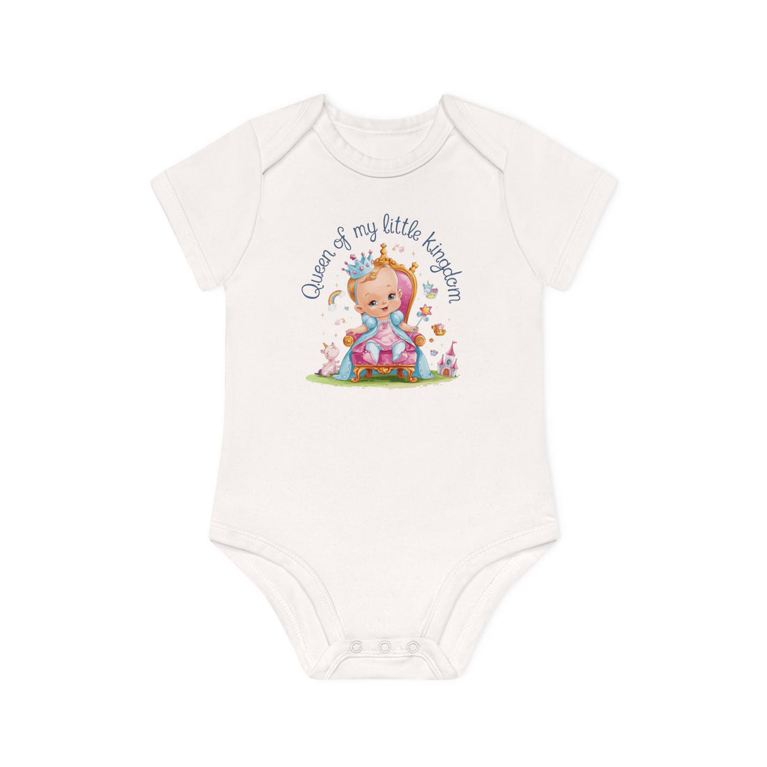 "Queen of my little kingdom" Baby Organic Short Sleeve Bodysuit