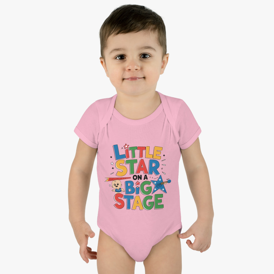 "Little star on a big stage" Infant Baby Rib Bodysuit