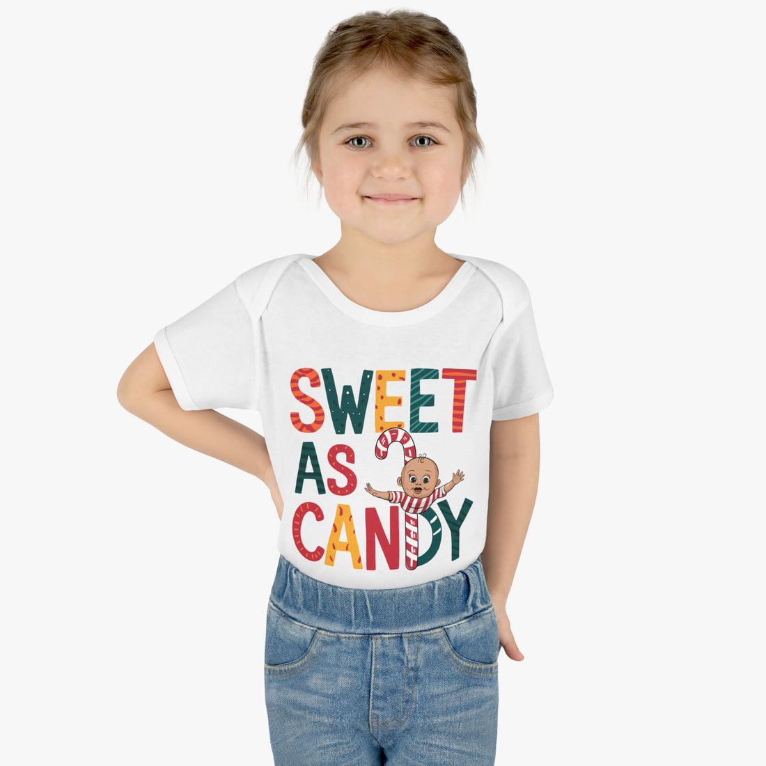 "Sweet as candy" Infant Baby Rib Bodysuit