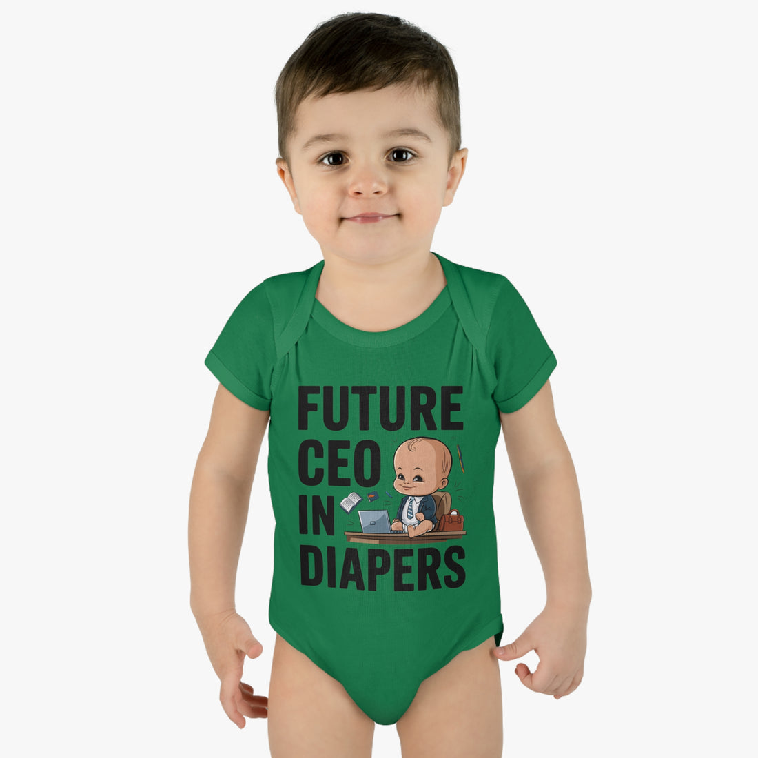 "Future CEO in diapers" Infant Baby Rib Bodysuit