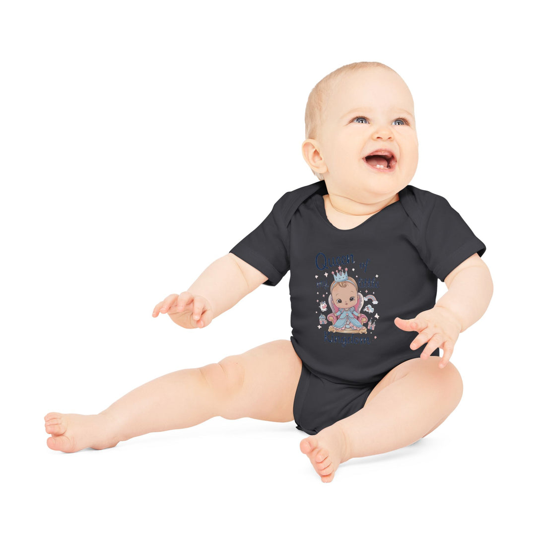 "Queen of my little kingdom" Baby Organic Short Sleeve Bodysuit