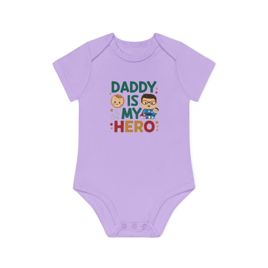 "Daddy is my hero" Baby Organic Short Sleeve Bodysuit