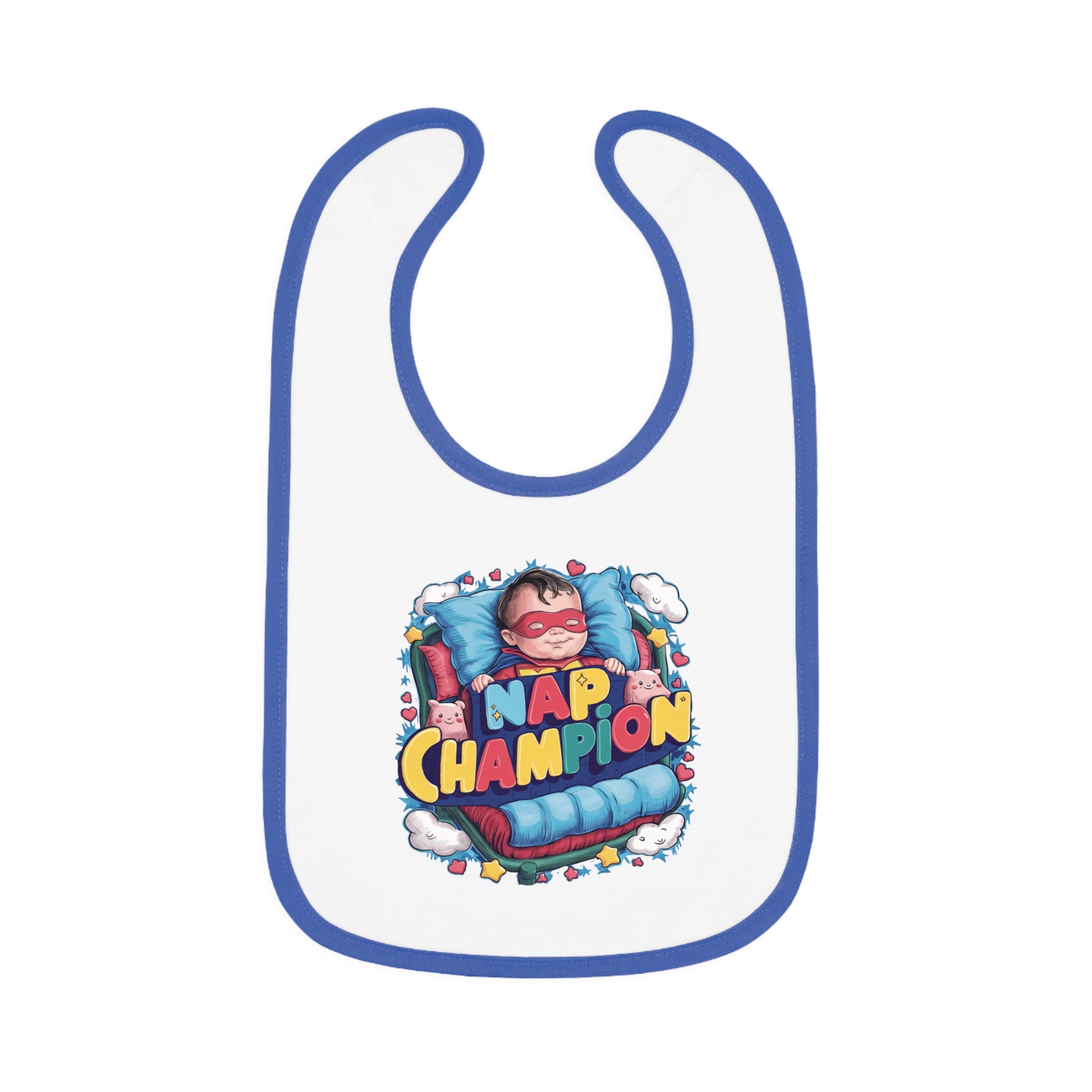 "Nap champion" Baby Contrast Trim Jersey Bib