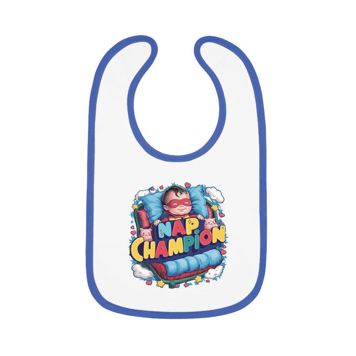 "Nap champion" Baby Contrast Trim Jersey Bib