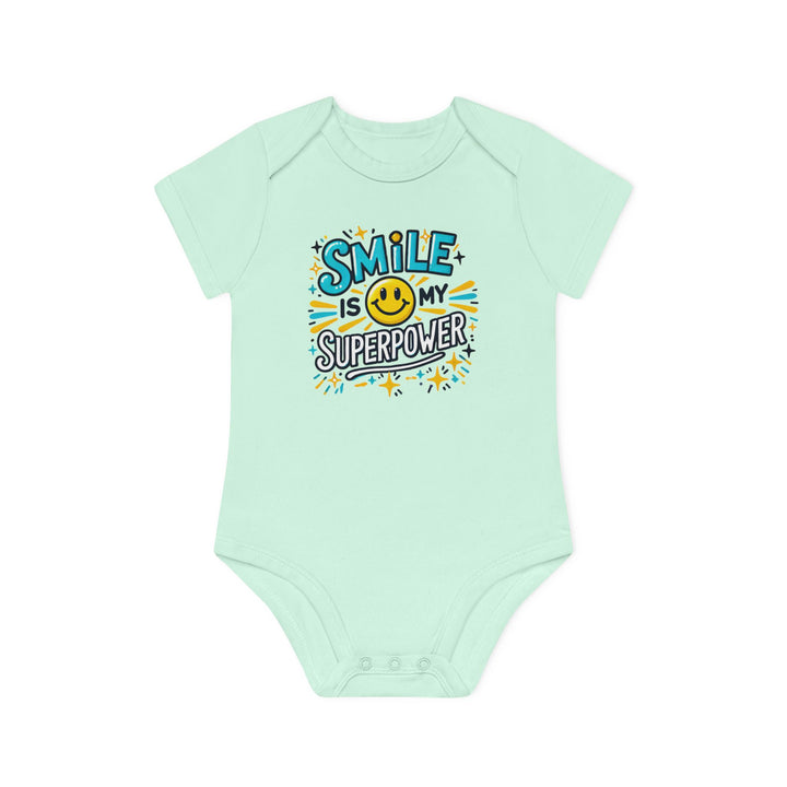 "Smile is my superpower" Baby Organic Short Sleeve Bodysuit