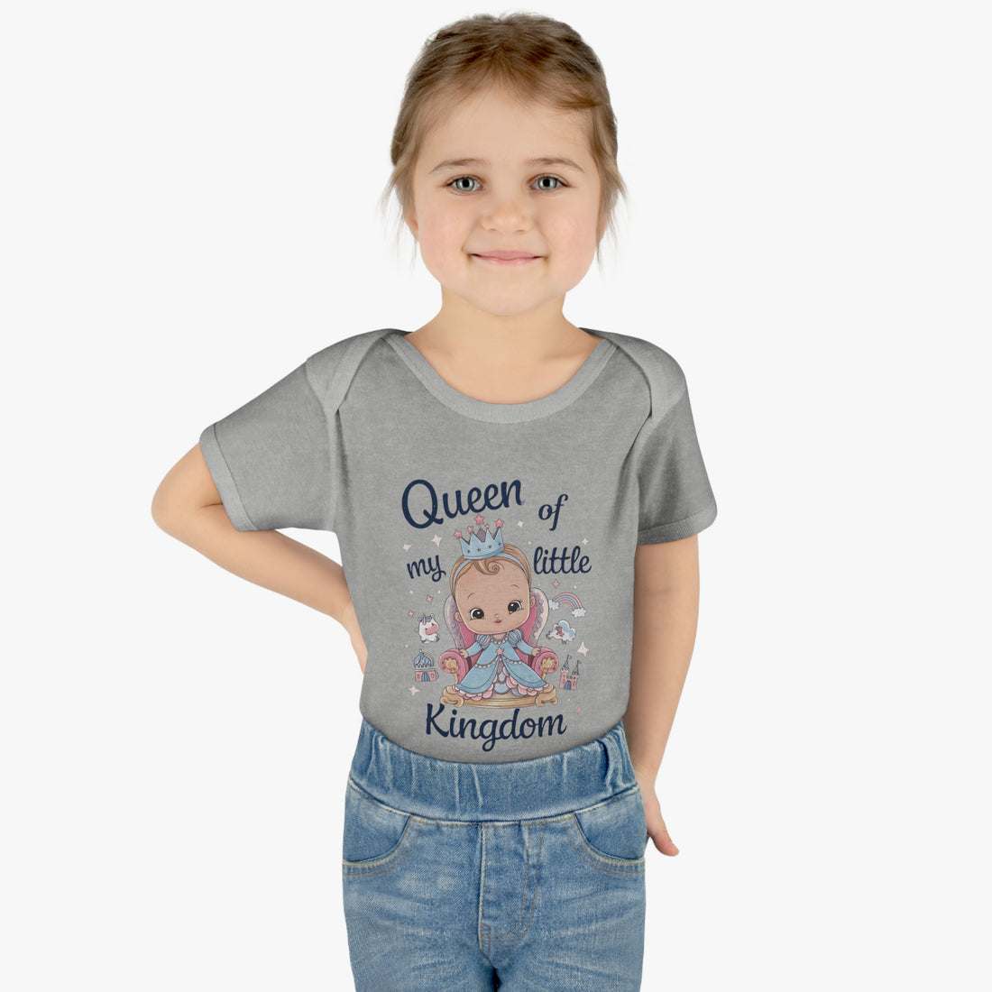 "Queen of my little kingdom" Infant Baby Rib Bodysuit