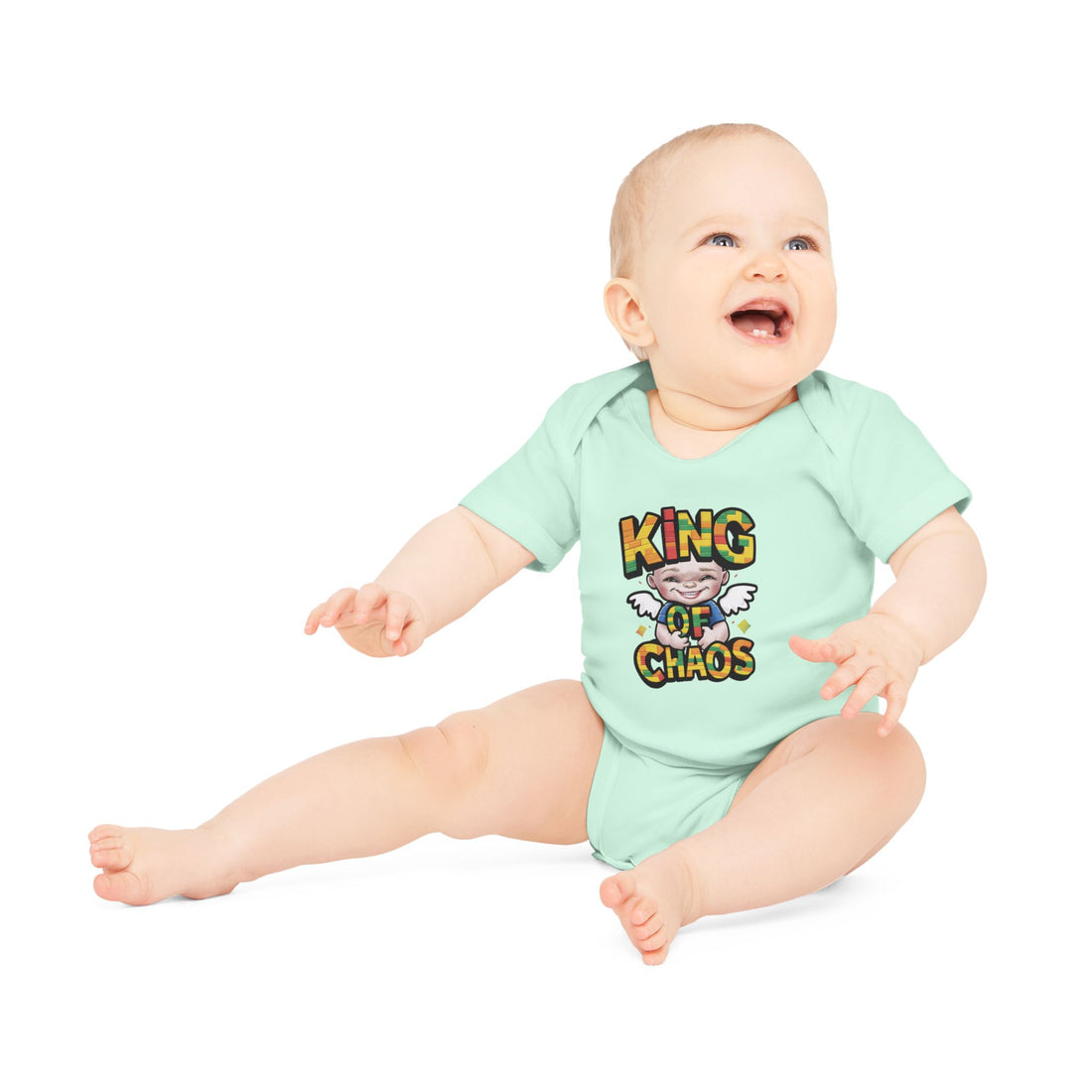 "King of chaos" Baby Organic Short Sleeve Bodysuit