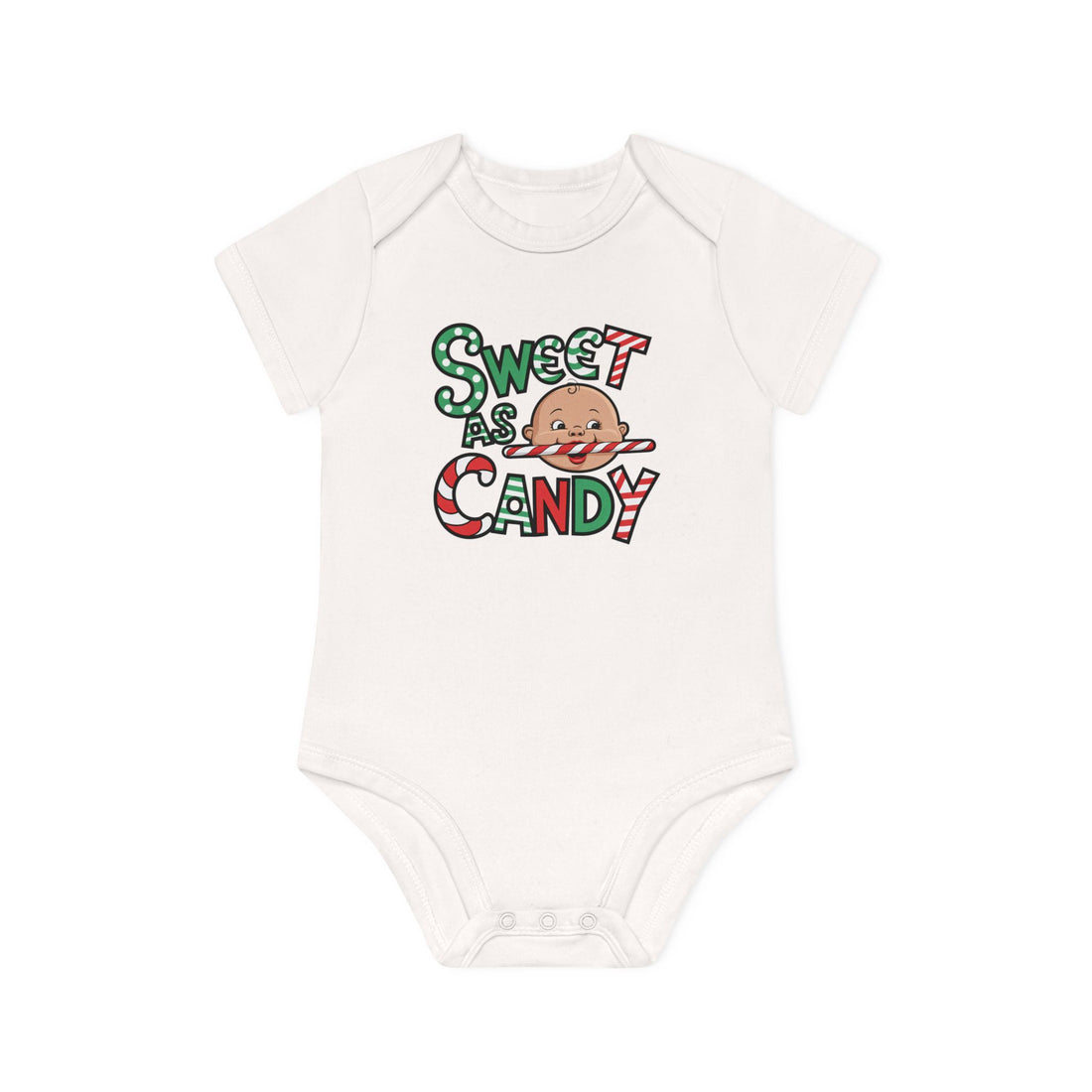 "Sweet as candy" Baby Organic Short Sleeve Bodysuit