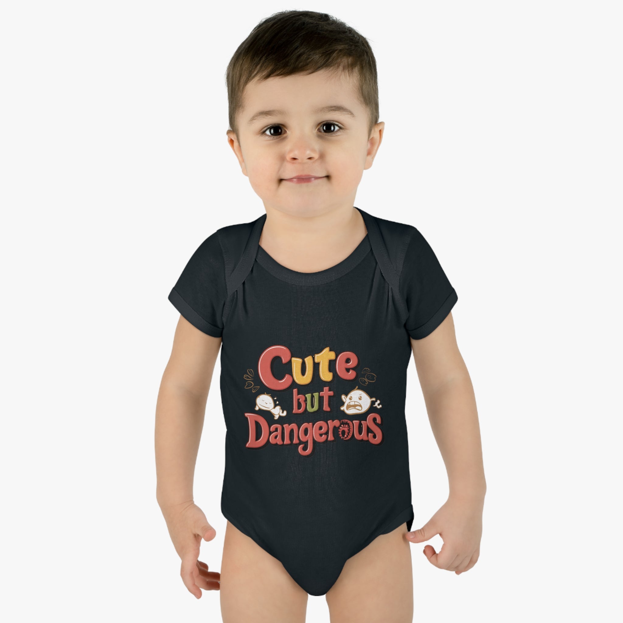 "Cute but dangerous" Infant Baby Rib Bodysuit