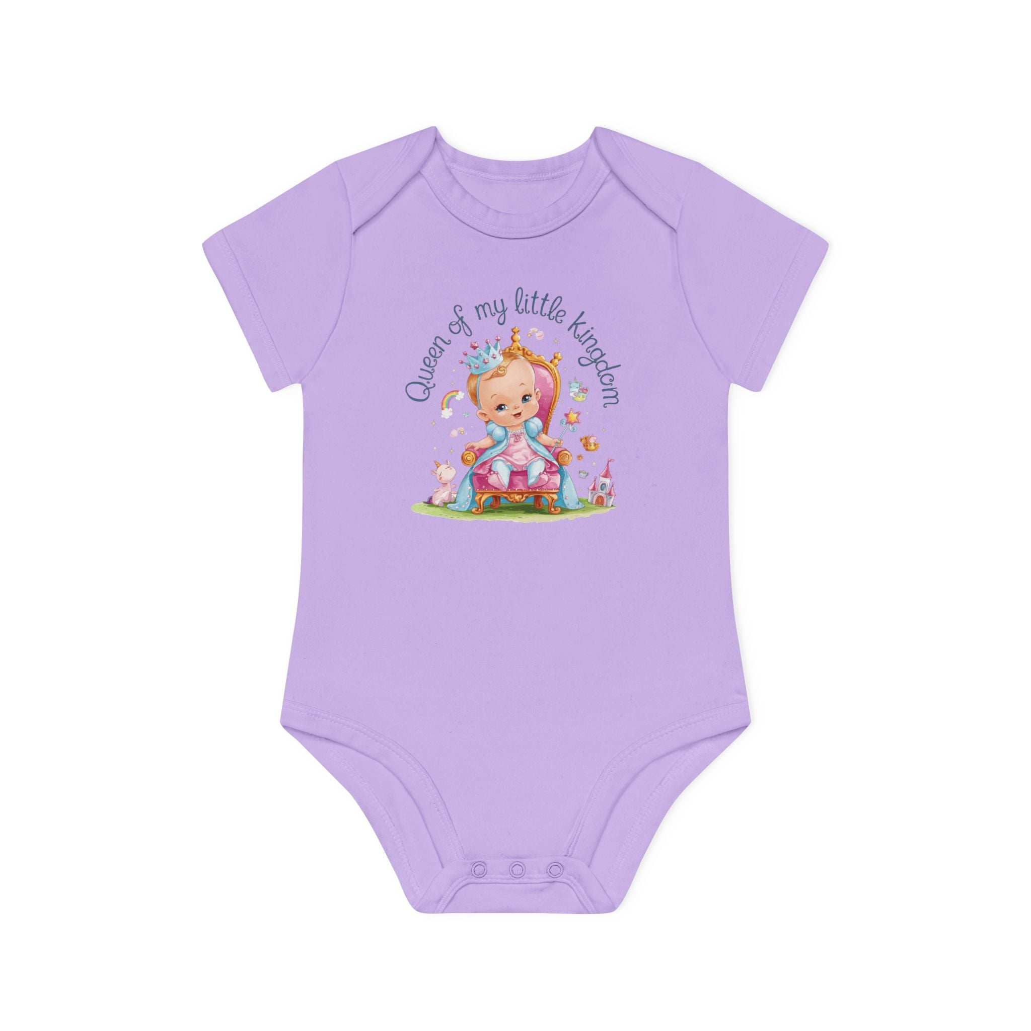 "Queen of my little kingdom" Baby Organic Short Sleeve Bodysuit