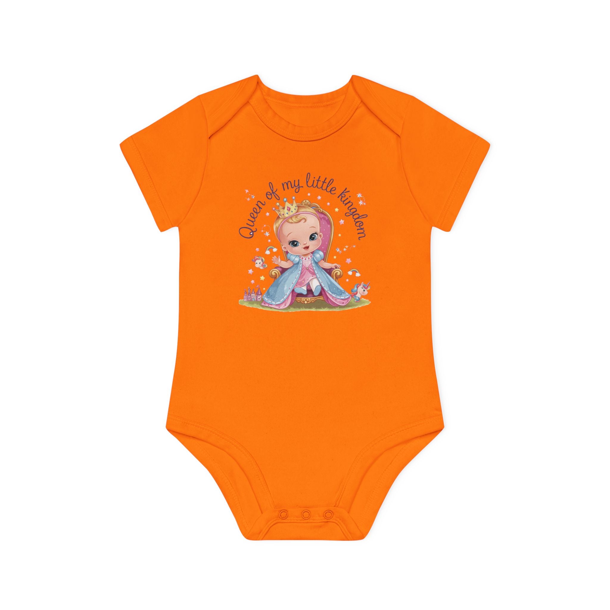 "Queen of my little kingdom" Baby Organic Short Sleeve Bodysuit