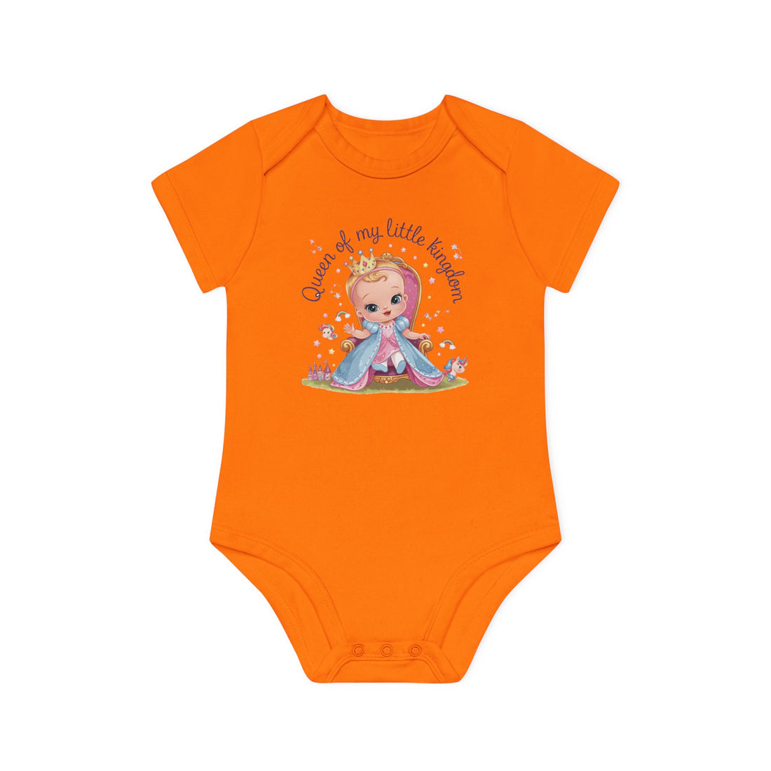 "Queen of my little kingdom" Baby Organic Short Sleeve Bodysuit